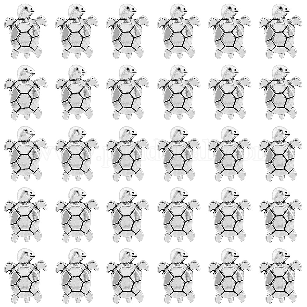 Wholesale DICOSMETIC 80Pcs Tortoise Spacer Beads Sea Turtle Loose Charm