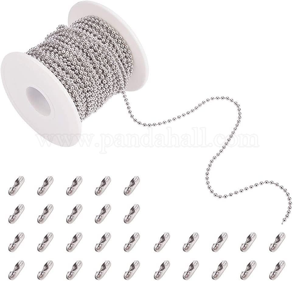 Shop PandaHall Elite about 20m 2.5mm 304 Stainless Steel Ball Chains with 50pcs Ball Chain