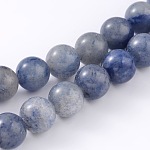 Naturali blu perline avventurina fili, tondo, 6mm, Foro: 0.8 mm, circa 63pcs/filo, 14.76 pollice (37.5 cm)