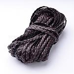 Плетеные имитация кожаные шнуры, фурнитура елочки для браслета, кокосового коричневый, 5x2 мм