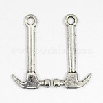 Сплавочные подвески тибетского стиля, молоток, античное серебро, без свинца и без кадмия, 25 мм длиной, шириной 13 мм , толстый 2 мм , отверстие : 2 мм