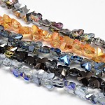 Cristal plaquent perles de papillon de fils de verre, facette, couleur arc-en-plaqué, couleur mixte, 8x10x6mm, Trou: 1mm, Environ 49 pcs/chapelet, 15.4 pouce