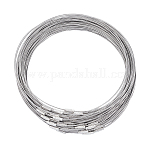 UNICRAFTALE 80pcs 44.45cm DarkGray Wire Necklace Stainless Steel Wire Necklace Choker Necklace with Brass Screw Clasp Wire Necklace Chains Wire Necklace Cord DIY Jewelry Making,14.5mm Diamater