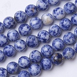 Natürliche blaue Fleck Jaspis Perlen Stränge, Runde, 10 mm, Bohrung: 1.2 mm, ca. 39 Stk. / Strang, 15.1 Zoll