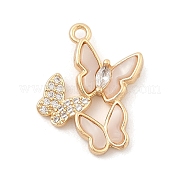Латунные микропаве прозрачные подвески с фианитом KK-C080-04G
