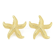 Серьги-гвоздики из латуни в форме морской звезды EJEW-Q390-08G