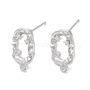 Brass Micro Pave Cubic Zirconia Stud Earring Findings KK-E107-23P