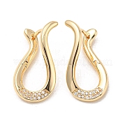 Серьги-кольца из латуни с прозрачными циркониями EJEW-B035-36KCG