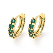 Серьга-кольцо из латуни с микропаве из кубического циркония EJEW-C102-13G-02