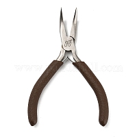 High Carbon Steel Bent Needle Nose Pliers, Long Reach 45 Degree Angle,  Serrated Jaw, with Rubber Handle, Red, 27.8x6.2x2.4cm