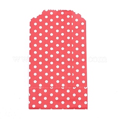 Kraftpapiersäcke, keine Griffe, Aufbewahrungsbeutel, weißes Tupfenmuster, Hochzeitsfeier Geburtstagsgeschenktüte, rot, 15x8.3x0.02 cm