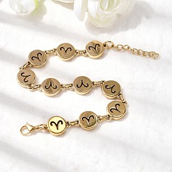 12 bracelet à maillons en acier inoxydable 304 Constellations&nbsp;BJEW-I239-01G-06