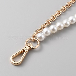 Двухрядные пластиковые ручки для сумок с имитацией жемчуга DIY-WH0449-21B-G