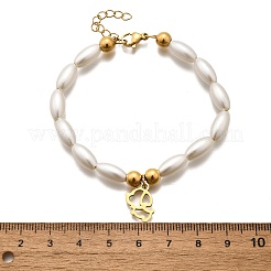 Браслеты с подвесками в виде собак из нержавеющей стали 304 для женщин BJEW-C098-10G