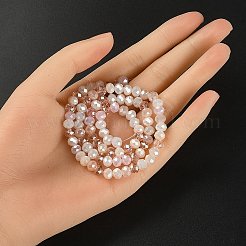 Стеклянные бусины с гальваническим покрытием &nbsp;EGLA-YW0002-D09