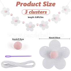 Фетровые цветочные баннеры&nbsp;AJEW-WH20020-107B