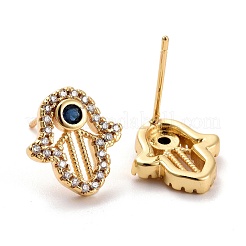 Aretes de mano de hamsa con circonitas cúbicas&nbsp;EJEW-E167-19G