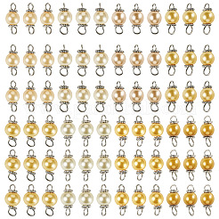 80 шт. 8-х цветные стеклянные перламутровые круглые подвески-соединители PALLOY-TA00262