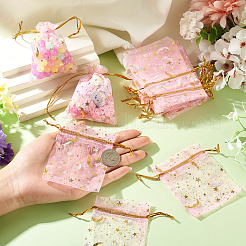 30 Stück goldgeprägte Organza-Geschenktüten mit Mond- und Sternmotiv und Kordelzug&nbsp;ABAG-TA0002-21G