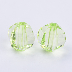 透明なアクリルビーズ  多面カット  ラウンド  芝生の緑  6x5.5mm  穴：1.3mm  約1305個/145g&nbsp;LS-TACR-Q256-6mm-V32