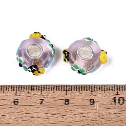 Europäische Glasperlen (3D-Lampenarbeit & Messingkern)&nbsp;LAMP-Q042-01C