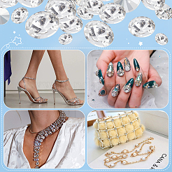 120 шт. 6 стильных стеклянных кабошона со стразами GLAA-FG0001-10