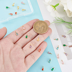24 breloque en laiton doré 6 couleurs avec micro pavé de zircones cubiques&nbsp;KK-GA0001-68