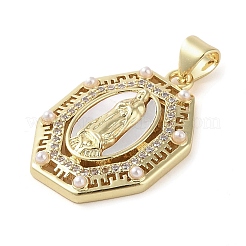 Pendenti in zirconi cubici trasparenti in micro pavè di ottone&nbsp;KK-Q813-16C-G