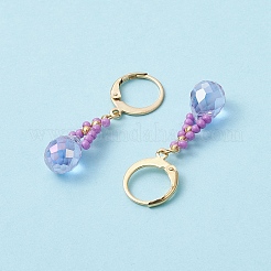 Серьги с заклепками из стеклянных бусин EJEW-MZ00398-05