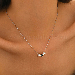 Ожерелья с подвеской в виде летучей мыши в стиле готики для женщин на Хэллоуин из латуни с черными кубическими цирконами&nbsp;AA2143