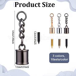 30 комплект наконечников для шнура из цинкового сплава 3 цветов FIND-ME0001-92