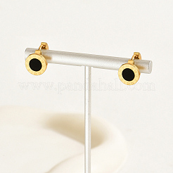 Плоские круглые серьги-кольца из нержавеющей стали PH9939