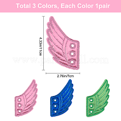 3 пара двухцветной ткани с фетровыми украшениями для обуви DIY-GF0003-64C