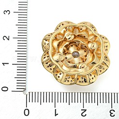 Покрытие стойки латунь паве прозрачный кубический цирконий цветок многожильные звенья KK-Z063-16G