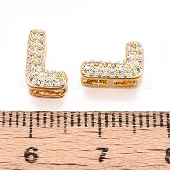 Laiton micro pavé de perles de zircone cubique claires&nbsp;KK-T071-17G-L