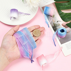 5 пара шнурков из органзы с градиентом 5 цветов&nbsp;AJEW-SP0003-10