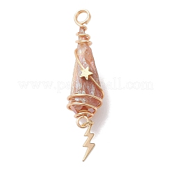 3 шт. 3 стиля гальванические подвески из натурального кварца с медной проволокой&nbsp;PALLOY-JF02586-07