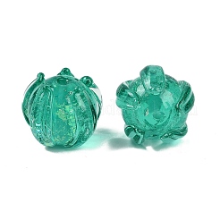 Ручной золотой фольги стеклянные бусины Lampwork&nbsp;FOIL-K003-03F