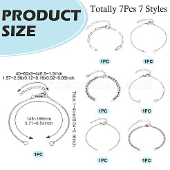 7 шт. 7 стиля из нержавеющей стали для самостоятельного изготовления браслета AJEW-TA00031