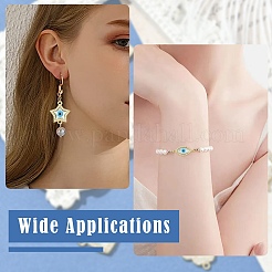 6 шт. 6 стиля латунные микро-паве прозрачные кубические цирконии и натуральные ракушки звенья-соединители подвески от сглаза&nbsp;KK-CJ0003-44