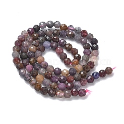 Натуральный красный корунд / рубиновый и сапфировый бисер&nbsp;G-L651-C01-4mm