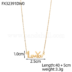 Collier pendentif à maillons gourmette en acier inoxydable 304&nbsp;OY002-39G