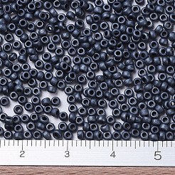 MIYUKIラウンドロカイユビーズ  日本製シードビーズ  11/0  （rr2001)マットガンメタル  2x1.3mm  穴：0.8mm  約50000個/ポンド&nbsp;SEED-G007-RR2001