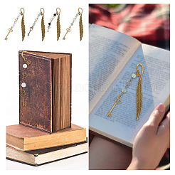 10 шт. 10 стильные закладки из сплава драгоценных камней в тибетском стиле AJEW-AB00033