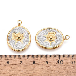 Подвески из нержавеющей стали 304 и полимерной глины с кристаллами и стразами STAS-T069-60D