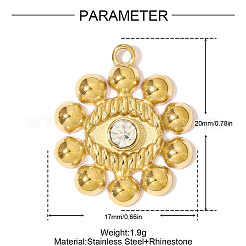 Подвески из нержавеющей стали 304 со стразами&nbsp;STAS-OY007-85G