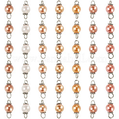 70 шт. 7-х цветные стеклянные перламутровые круглые подвески-соединители PALLOY-TA00264