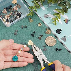 40 pieza de 10 estilos de accesorios para pendientes de acero inoxidable 304 con revestimiento al vacío de PVD&nbsp;EJEW-UN0001-59