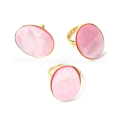 Овальные кольца из натуральной ракушки KK-P305-12G