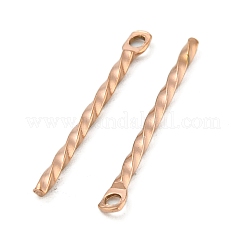 イオンプレーティング（IP）304ステンレスペンダント  ローズゴールド  20x2x1.2mm  穴：1mm&nbsp;STAS-Q323-03C-RG